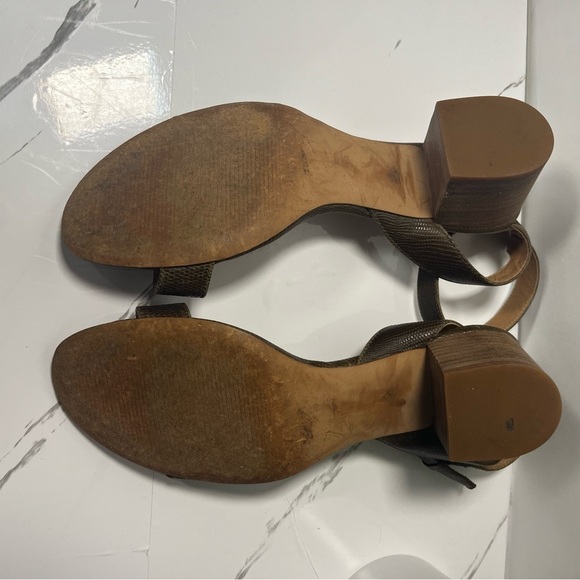 Madewell Women’s Alice Ankle Strap Mid Heel Open Toe Sandal Heel Python Size 8.5 - Picture 10 of 10